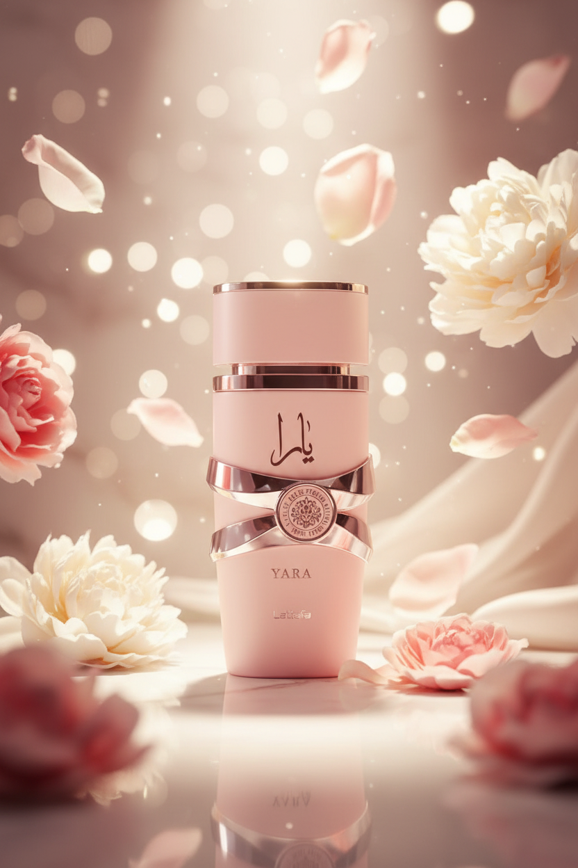 Lattafa Yara luxury editorial campaign shot