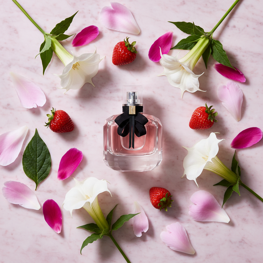 Mon Paris YSL – ingredients flat lay