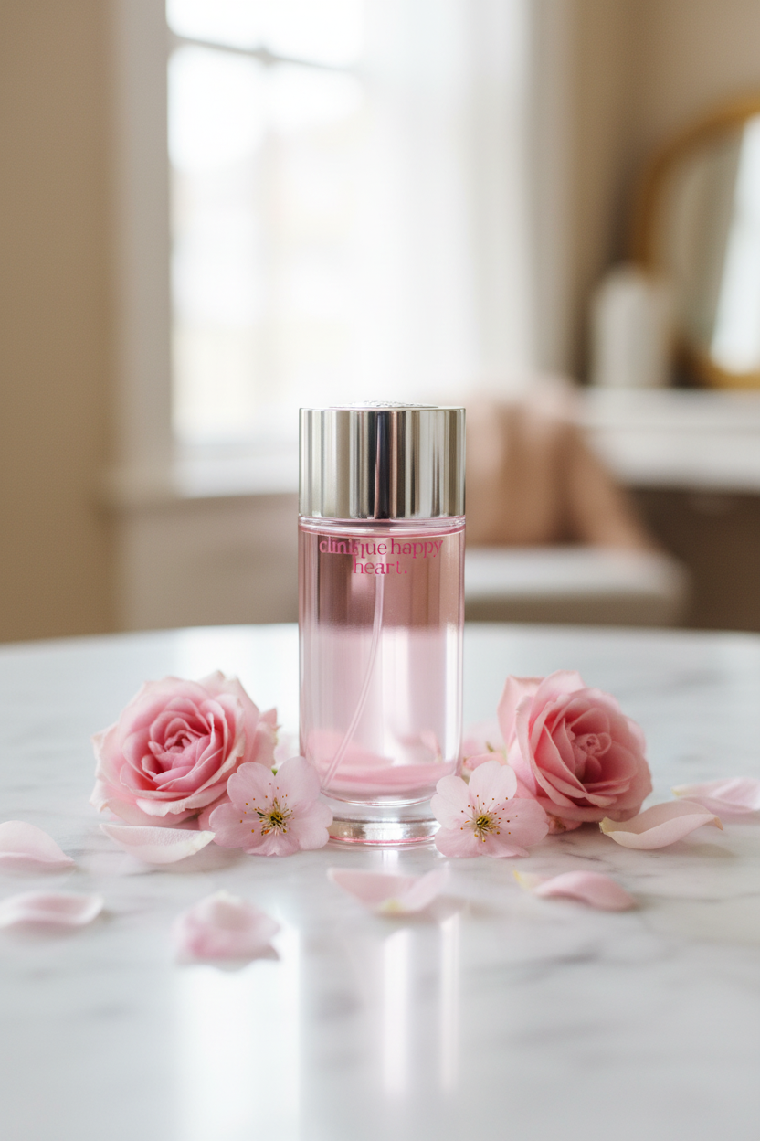 Clinique Happy Heart EDP lifestyle with flowers