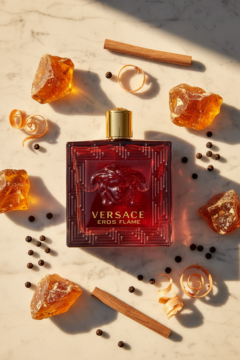 Versace Eros Flame with Amber Pepper Sandalwood